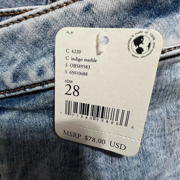 Free People Float On Indigo Marble Flare Jeans Size 28 - Picture 11 of 14